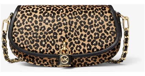 Mila Small Leopard Print Calf Hair Shoulder Bag 